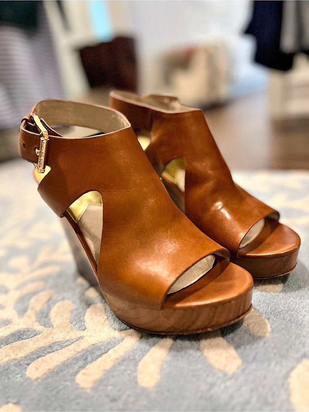 Michael Kors Brown Wedge Sandals (size 8)
